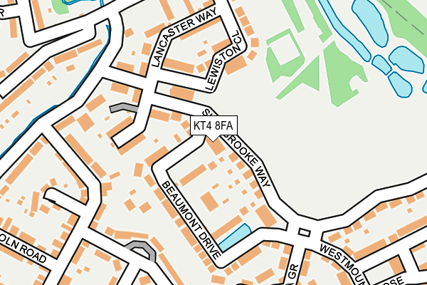 KT4 8FA map - OS OpenMap – Local (Ordnance Survey) KT4 8FA map - OS OpenMap – Local (Ordnance Survey)