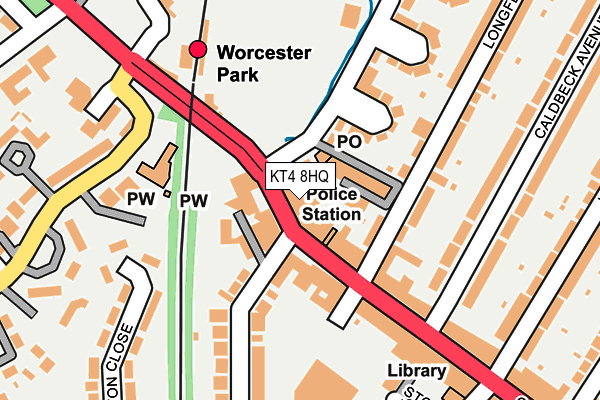 KT4 8HQ map - OS OpenMap – Local (Ordnance Survey)