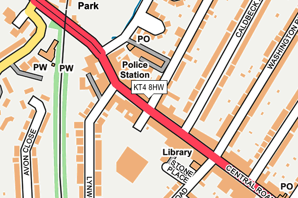 KT4 8HW map - OS OpenMap – Local (Ordnance Survey) KT4 8HW map - OS OpenMap – Local (Ordnance Survey)