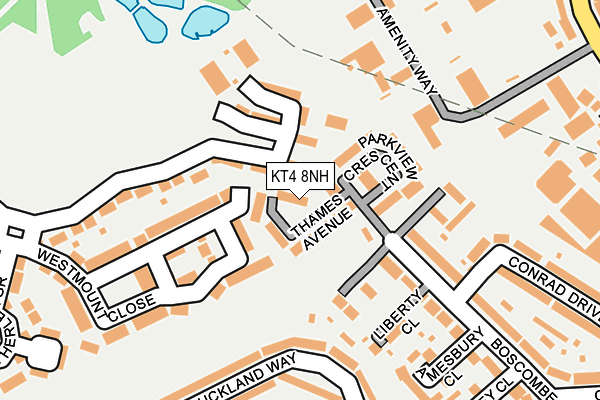 KT4 8NH map - OS OpenMap – Local (Ordnance Survey) KT4 8NH map - OS OpenMap – Local (Ordnance Survey)
