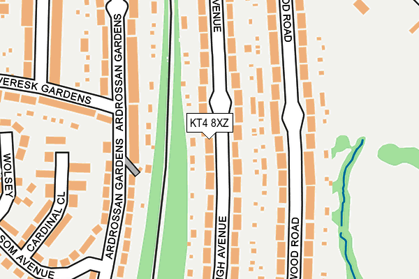 KT4 8XZ map - OS OpenMap – Local (Ordnance Survey) KT4 8XZ map - OS OpenMap – Local (Ordnance Survey)