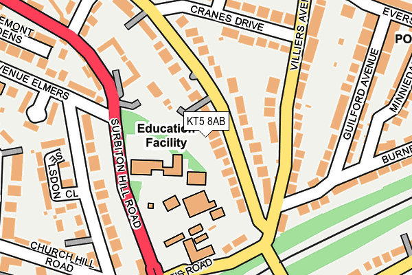 KT5 8AB map - OS OpenMap – Local (Ordnance Survey)