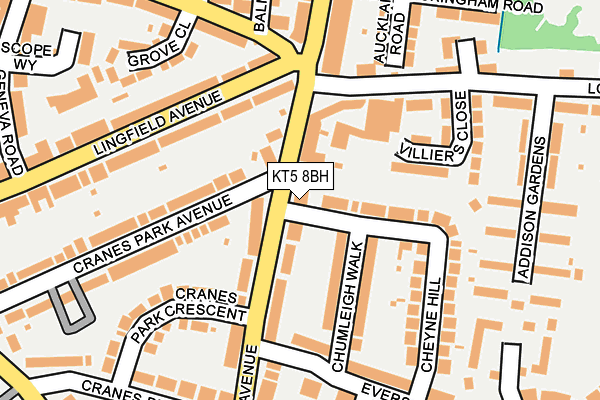 KT5 8BH map - OS OpenMap – Local (Ordnance Survey) KT5 8BH map - OS OpenMap – Local (Ordnance Survey)