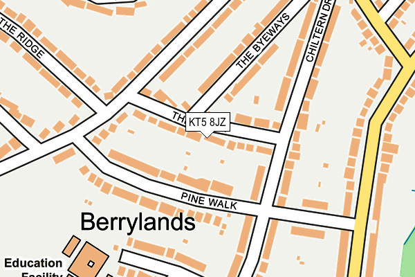 KT5 8JZ map - OS OpenMap – Local (Ordnance Survey) KT5 8JZ map - OS OpenMap – Local (Ordnance Survey)