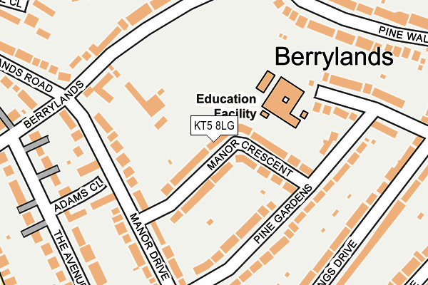 KT5 8LG map - OS OpenMap – Local (Ordnance Survey) KT5 8LG map - OS OpenMap – Local (Ordnance Survey)