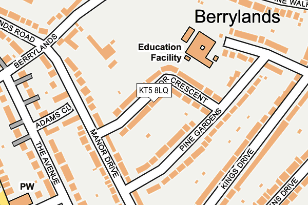 KT5 8LQ map - OS OpenMap – Local (Ordnance Survey) KT5 8LQ map - OS OpenMap – Local (Ordnance Survey)