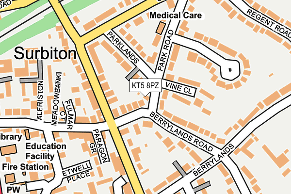 KT5 8PZ map - OS OpenMap – Local (Ordnance Survey) KT5 8PZ map - OS OpenMap – Local (Ordnance Survey)