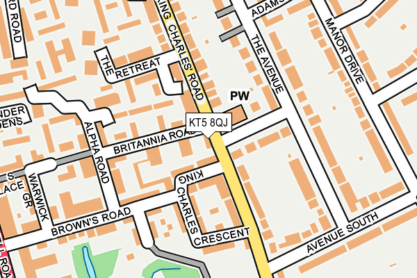 KT5 8QJ map - OS OpenMap – Local (Ordnance Survey) KT5 8QJ map - OS OpenMap – Local (Ordnance Survey)