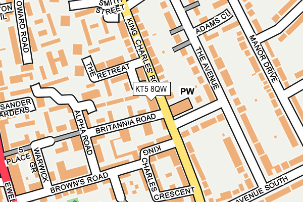 KT5 8QW map - OS OpenMap – Local (Ordnance Survey) KT5 8QW map - OS OpenMap – Local (Ordnance Survey)