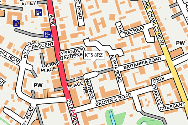 KT5 8RZ map - OS OpenMap – Local (Ordnance Survey) KT5 8RZ map - OS OpenMap – Local (Ordnance Survey)