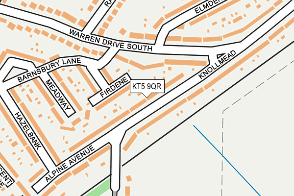 KT5 9QR map - OS OpenMap – Local (Ordnance Survey) KT5 9QR map - OS OpenMap – Local (Ordnance Survey)