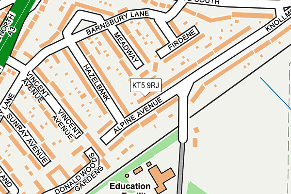KT5 9RJ map - OS OpenMap – Local (Ordnance Survey) KT5 9RJ map - OS OpenMap – Local (Ordnance Survey)