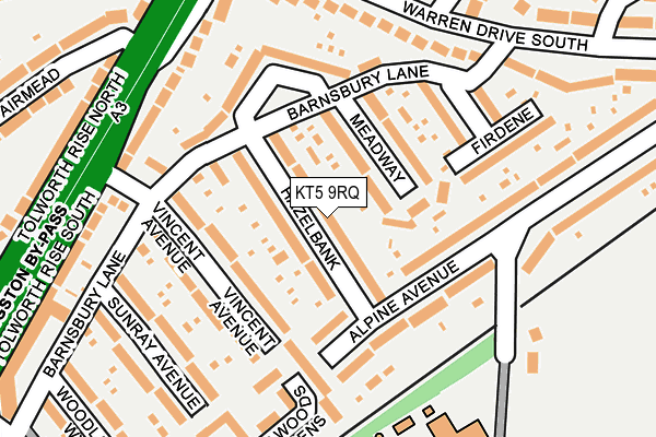 KT5 9RQ map - OS OpenMap – Local (Ordnance Survey) KT5 9RQ map - OS OpenMap – Local (Ordnance Survey)