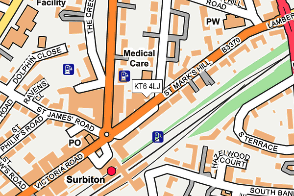 KT6 4LJ map - OS OpenMap – Local (Ordnance Survey) KT6 4LJ map - OS OpenMap – Local (Ordnance Survey)
