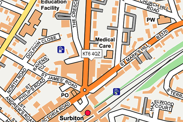 KT6 4QZ map - OS OpenMap – Local (Ordnance Survey) KT6 4QZ map - OS OpenMap – Local (Ordnance Survey)