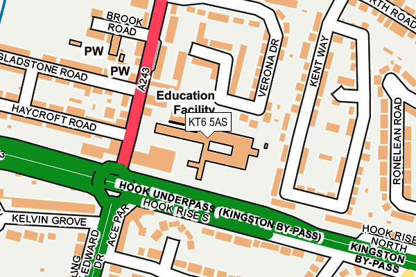 KT6 5AS map - OS OpenMap – Local (Ordnance Survey) KT6 5AS map - OS OpenMap – Local (Ordnance Survey)