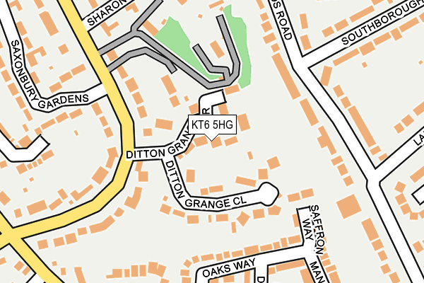 KT6 5HG map - OS OpenMap – Local (Ordnance Survey) KT6 5HG map - OS OpenMap – Local (Ordnance Survey)