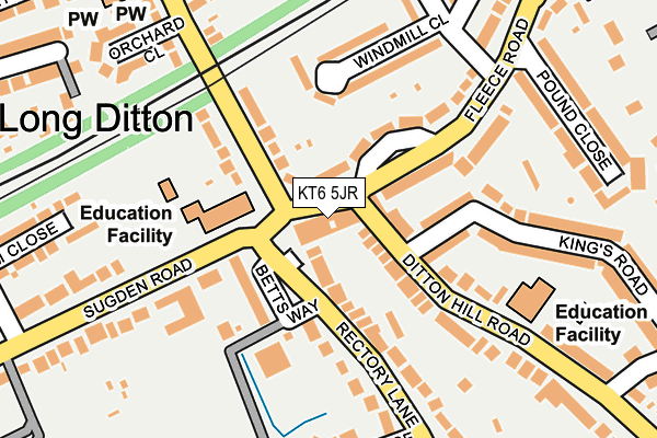 KT6 5JR map - OS OpenMap – Local (Ordnance Survey) KT6 5JR map - OS OpenMap – Local (Ordnance Survey)