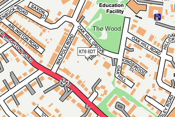 KT6 6DT map - OS OpenMap – Local (Ordnance Survey) KT6 6DT map - OS OpenMap – Local (Ordnance Survey)
