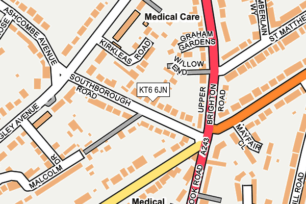 KT6 6JN map - OS OpenMap – Local (Ordnance Survey)