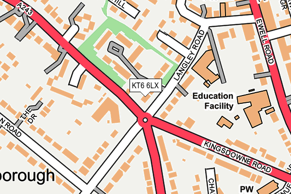 KT6 6LX map - OS OpenMap – Local (Ordnance Survey) KT6 6LX map - OS OpenMap – Local (Ordnance Survey)