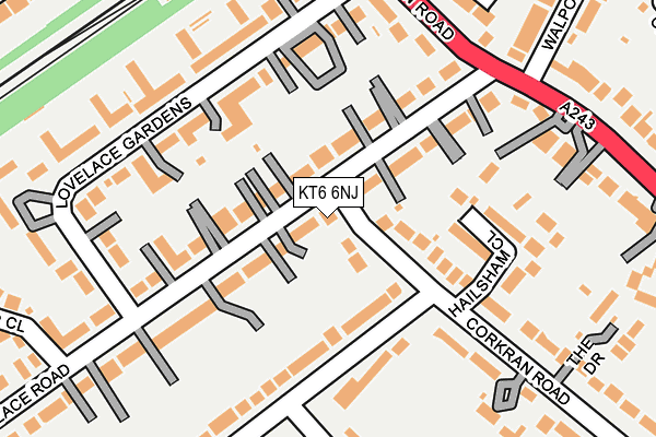 KT6 6NJ map - OS OpenMap – Local (Ordnance Survey) KT6 6NJ map - OS OpenMap – Local (Ordnance Survey)