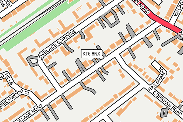 KT6 6NX map - OS OpenMap – Local (Ordnance Survey) KT6 6NX map - OS OpenMap – Local (Ordnance Survey)