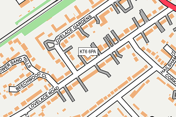 KT6 6PA map - OS OpenMap – Local (Ordnance Survey) KT6 6PA map - OS OpenMap – Local (Ordnance Survey)