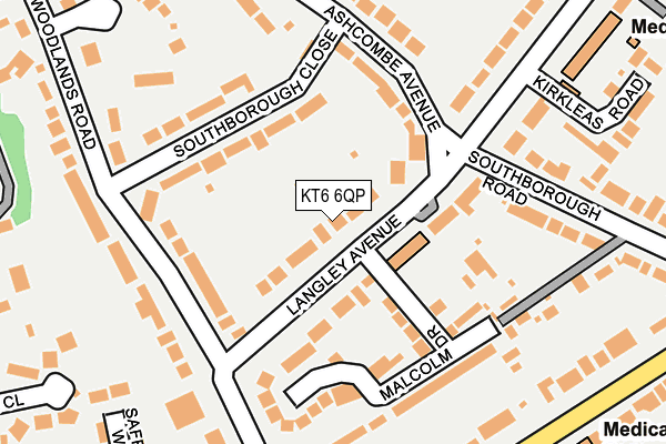 KT6 6QP map - OS OpenMap – Local (Ordnance Survey) KT6 6QP map - OS OpenMap – Local (Ordnance Survey)