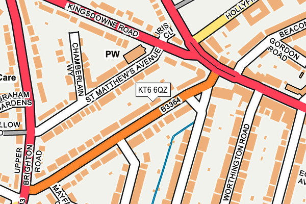 KT6 6QZ map - OS OpenMap – Local (Ordnance Survey) KT6 6QZ map - OS OpenMap – Local (Ordnance Survey)