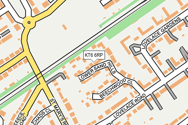 KT6 6RP map - OS OpenMap – Local (Ordnance Survey) KT6 6RP map - OS OpenMap – Local (Ordnance Survey)