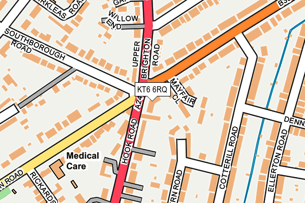 KT6 6RQ map - OS OpenMap – Local (Ordnance Survey) KT6 6RQ map - OS OpenMap – Local (Ordnance Survey)