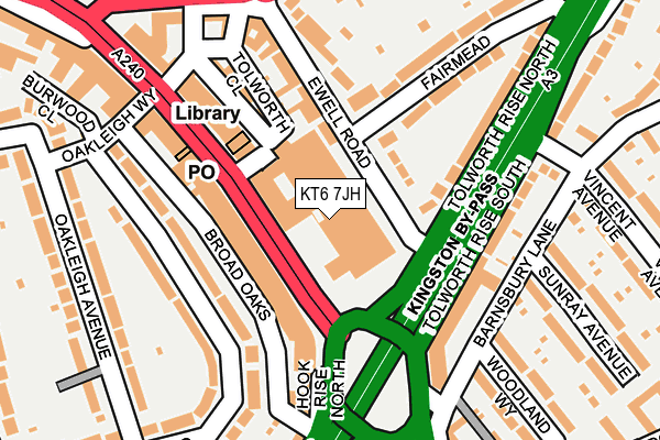KT6 7JH map - OS OpenMap – Local (Ordnance Survey) KT6 7JH map - OS OpenMap – Local (Ordnance Survey)