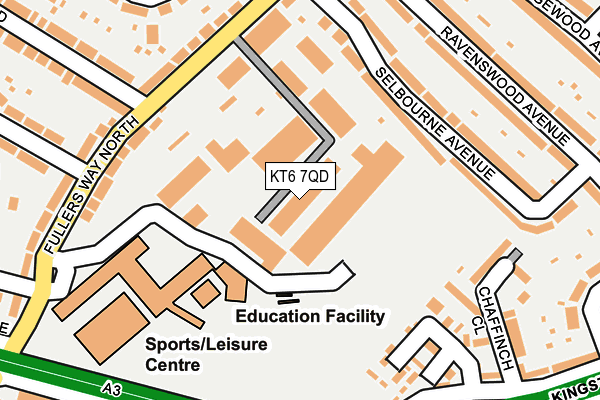 KT6 7QD map - OS OpenMap – Local (Ordnance Survey) KT6 7QD map - OS OpenMap – Local (Ordnance Survey)