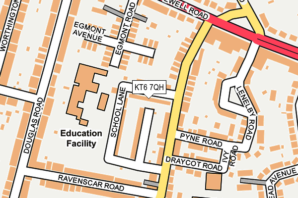 KT6 7QH map - OS OpenMap – Local (Ordnance Survey) KT6 7QH map - OS OpenMap – Local (Ordnance Survey)