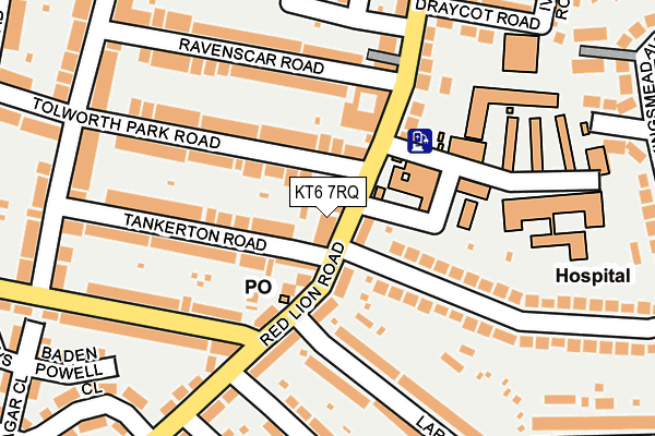 KT6 7RQ map - OS OpenMap – Local (Ordnance Survey) KT6 7RQ map - OS OpenMap – Local (Ordnance Survey)