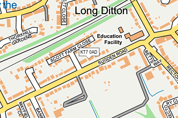 KT7 0AD map - OS OpenMap – Local (Ordnance Survey) KT7 0AD map - OS OpenMap – Local (Ordnance Survey)