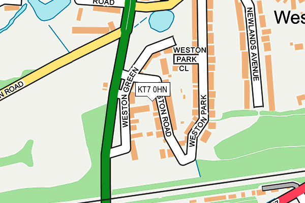 KT7 0HN map - OS OpenMap – Local (Ordnance Survey) KT7 0HN map - OS OpenMap – Local (Ordnance Survey)