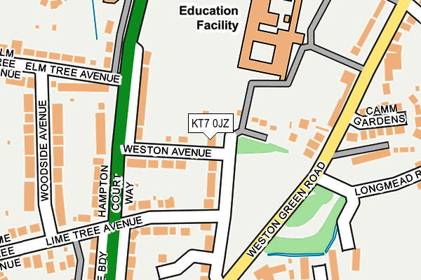 KT7 0JZ map - OS OpenMap – Local (Ordnance Survey) KT7 0JZ map - OS OpenMap – Local (Ordnance Survey)