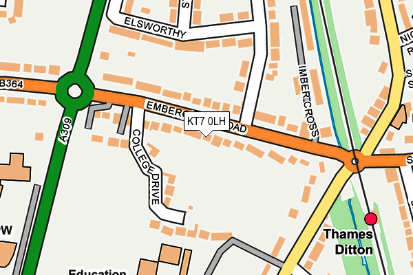 KT7 0LH map - OS OpenMap – Local (Ordnance Survey) KT7 0LH map - OS OpenMap – Local (Ordnance Survey)