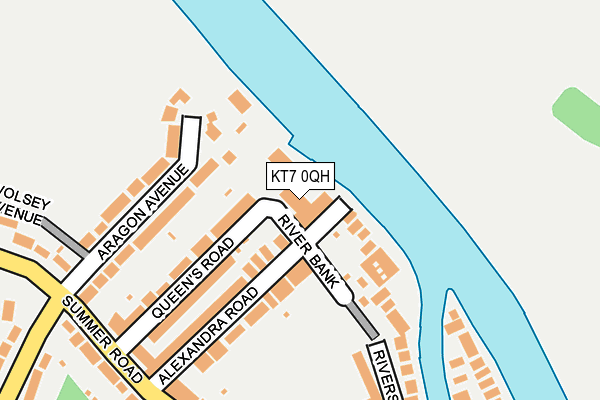 KT7 0QH map - OS OpenMap – Local (Ordnance Survey) KT7 0QH map - OS OpenMap – Local (Ordnance Survey)