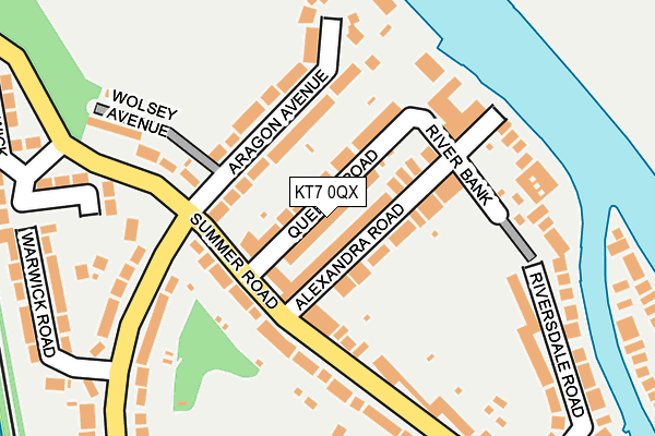 KT7 0QX map - OS OpenMap – Local (Ordnance Survey) KT7 0QX map - OS OpenMap – Local (Ordnance Survey)