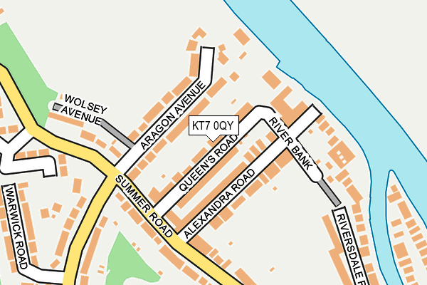 KT7 0QY map - OS OpenMap – Local (Ordnance Survey) KT7 0QY map - OS OpenMap – Local (Ordnance Survey)