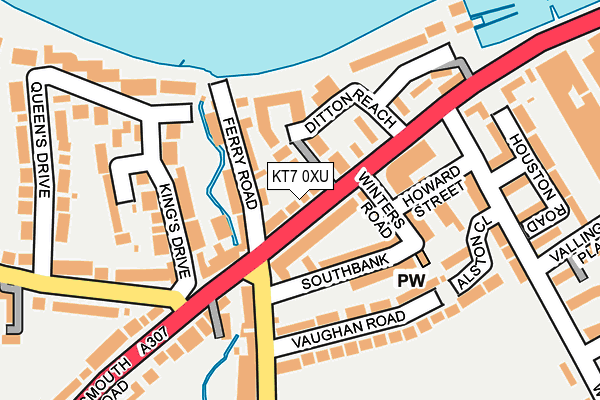 KT7 0XU map - OS OpenMap – Local (Ordnance Survey) KT7 0XU map - OS OpenMap – Local (Ordnance Survey)