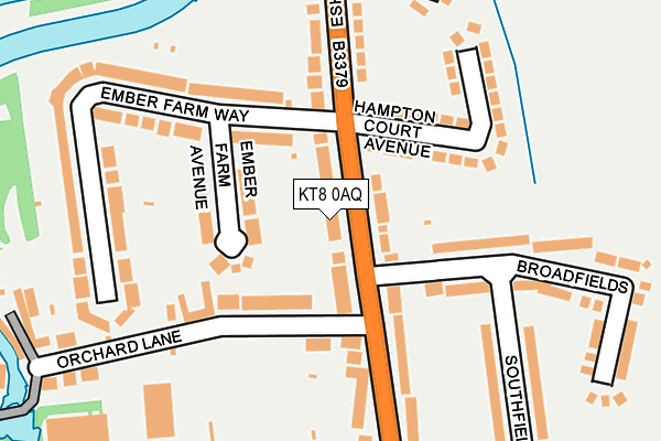 KT8 0AQ map - OS OpenMap – Local (Ordnance Survey) KT8 0AQ map - OS OpenMap – Local (Ordnance Survey)