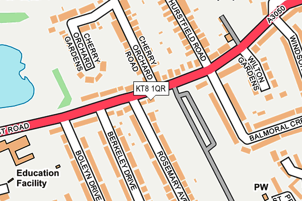 KT8 1QR map - OS OpenMap – Local (Ordnance Survey) KT8 1QR map - OS OpenMap – Local (Ordnance Survey)