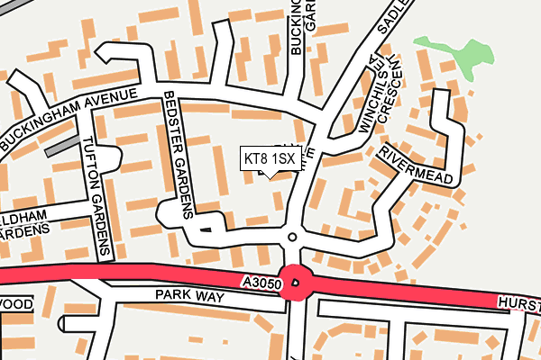 KT8 1SX map - OS OpenMap – Local (Ordnance Survey) KT8 1SX map - OS OpenMap – Local (Ordnance Survey)