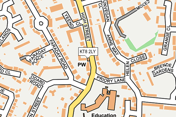 KT8 2LY map - OS OpenMap – Local (Ordnance Survey) KT8 2LY map - OS OpenMap – Local (Ordnance Survey)