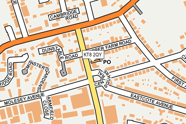 KT8 2QY map - OS OpenMap – Local (Ordnance Survey) KT8 2QY map - OS OpenMap – Local (Ordnance Survey)