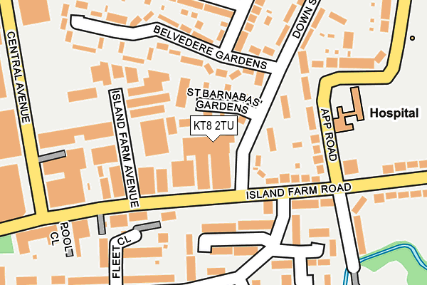 KT8 2TU map - OS OpenMap – Local (Ordnance Survey) KT8 2TU map - OS OpenMap – Local (Ordnance Survey)